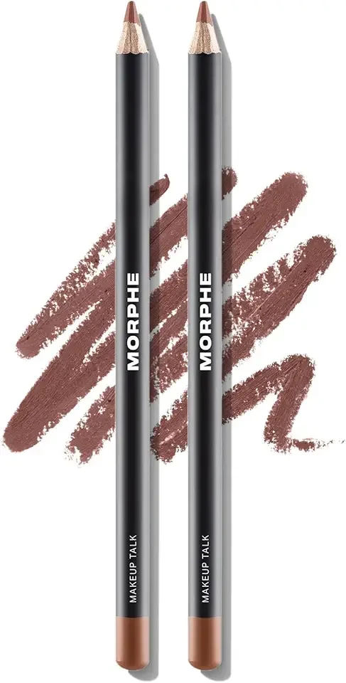 Morphe Color Pencil Bundle - Cream Lip Liner Pencil with a Zero-Tugging Formula - Effortlessly Lines, Defines & Shapes Lips - Makeup Talk (2 Count)
