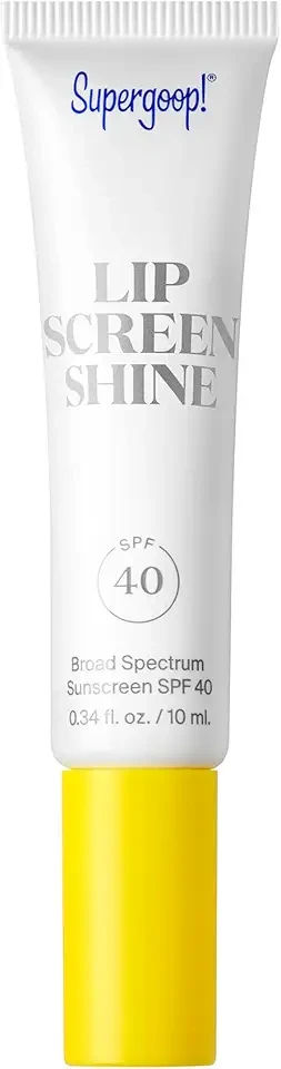 Supergoop! Lipscreen Shine SPF 40, 0.34 fl oz - Clear Lip Gloss - Broad Spectrum SPF Lip Balm with Grape Seed Extract, Sunflower Seed Oil & Kelp Extract - Non-Sticky Formula