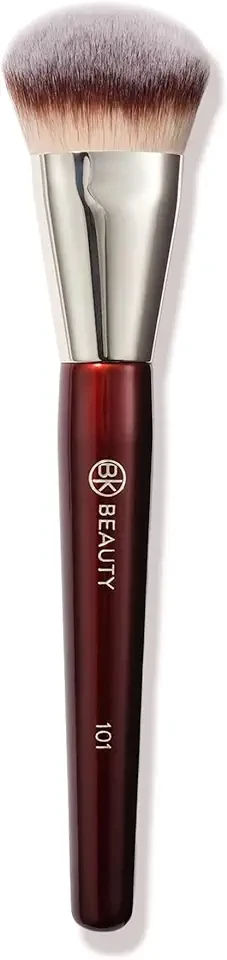 BK BEAUTY BRUSHES - 101 CONTOURED FOUNDATION BRUSH - Contoured Foundation Brush - Foundation Makeup Brushes - Face Brush For Liquid Or Cream Foundations