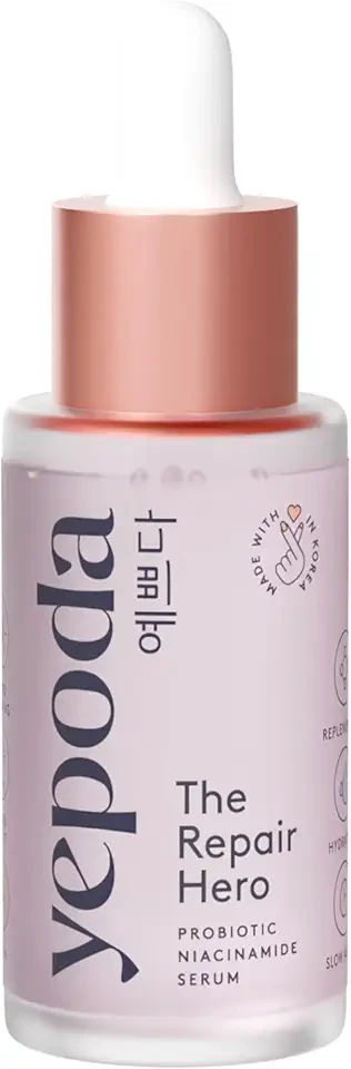 Yepoda Repair Hero Probiotic Niacinamide Serum, Hydrating & Balancing Korean Facial Serum with Antioxidants for Youthful-Looking Skin, Vegan & Refillable, Suitable for All Skin Types (1.01 fl oz)