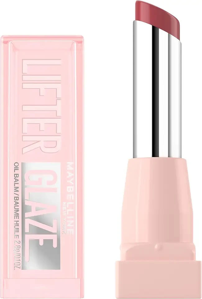 Maybelline Lifter Glaze Oil Balm with Hyaluronic Acid and Hydrating Oil Blend, Lip Balm with 24HRs of Smooth, Moisturizing Shine, Berry Haze (Sheer Cool Mauve)