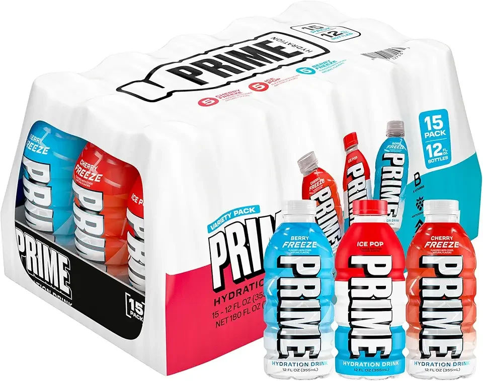 Variety, Berry Freeze, Cherry Freeze, & Ice Pop Sports Drinks, Electrolyte Enhanced to Replenish Fluids, Zero Added Sugar, B Vitamins, Antioxidants, Natural Flavors, 12 Fl Oz, 15 Pack