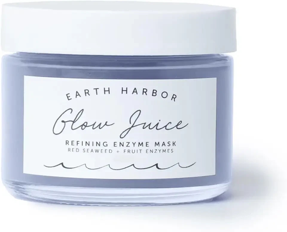 GLOW JUICE AHA/BHA Resurfacing Gel Mask, Refining Enzyme Spot Treatment Packed with Red Seaweed & Fruit Acids, Exfoliates Dull Oily Skin, Soothes Acne & Pores, 94% Organic, Vegan, Cruelty-Free,1.25 oz