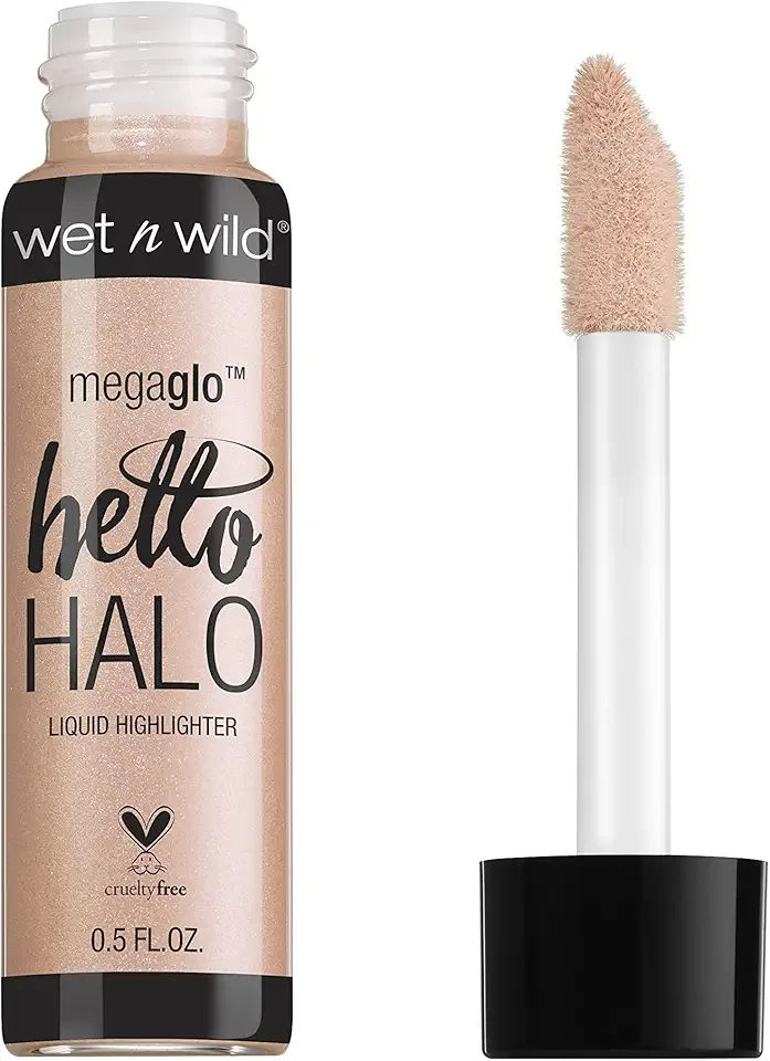 wet n wild MegaGlo Hello Halo Liquid Highlighter Makeup, Shimmer, Rose Gold Halo, Goodbye