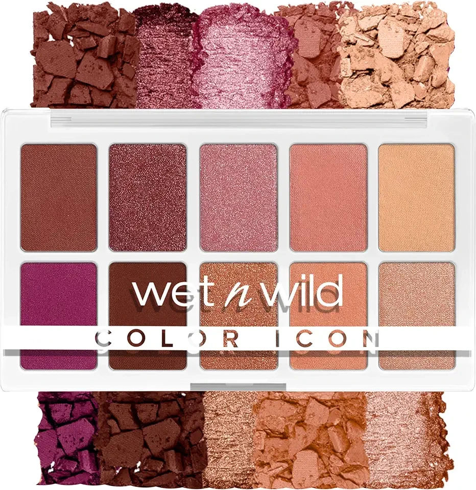 wet n wild Color Icon 10-Pan Eyeshadow Makeup Palette, Long Lasting, Shimmer, Metallic, Glittery, Matte, Rich Smooth Pigment, Cruelty Free - Pink Heart And Sol