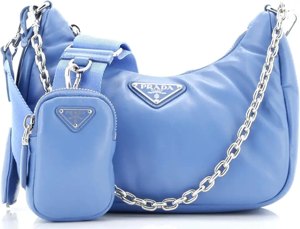 Pre-Loved Re-Edition 2005 Shoulder Bag Nappa Leather Small, Blue