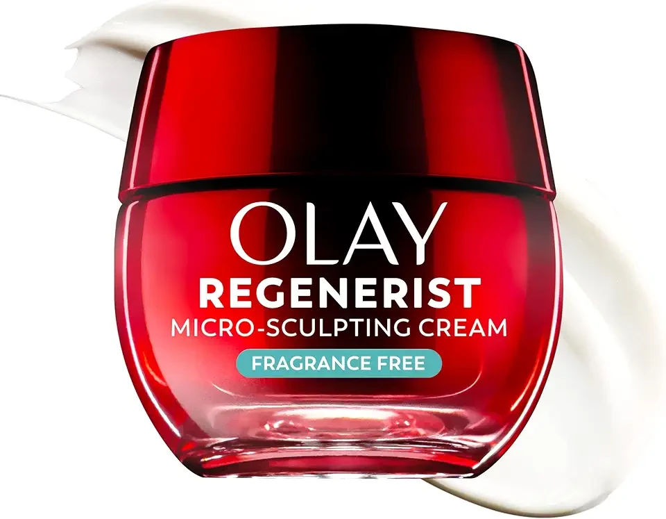 Olay Face Moisturizer, Regenerist Micro-Sculpting Cream for Women, Fragrance-Free - Anti-Aging, Anti-Wrinkle, Firming Skin Care - Triple Collagen Cream, Peptide, Hyaluronic Acid, Niacinamide, 1.7oz