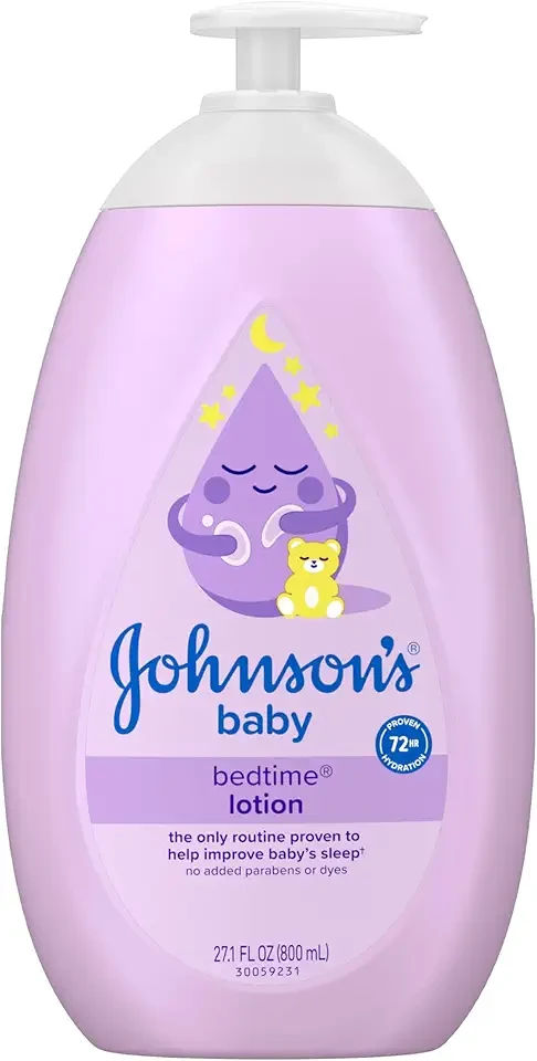 Johnson's Baby Bedtime Lotion, Soothing NaturalCalm Aromas, Gentle Nighttime Baby Lotion, Helps Relax & Soothe, Hydrating, No added Parabens & Dyes, 27.1 fl. oz
