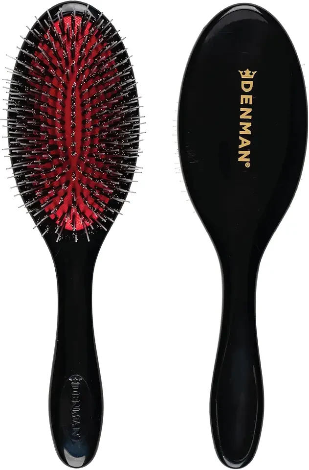 Denman Boar Bristle Hair Brush – Smoothing & Shine Enhancing for Slick Back Styles, Curl Defining & Detangling. Hairbrush with Natural Bristles for all Hair Types for Women & Men
