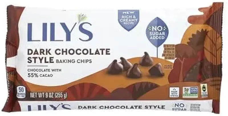 Lily's Chocolate Stevia Sweetened Dark Chocolate Baking Chips, 9 OZ