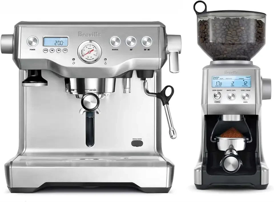 Dynamic Duo Dual Boiler Espresso Machine and Smart Grinder Pro Package, Stainless Steel - BEP920BSS