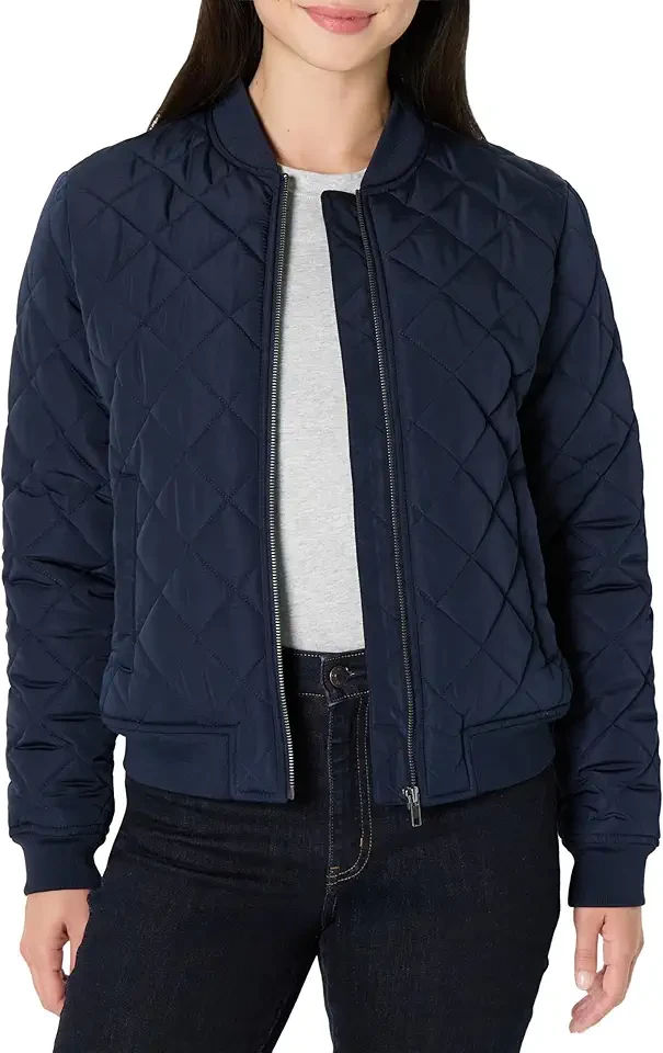 Women's Regular-Fit Quilted Bomber Jacket