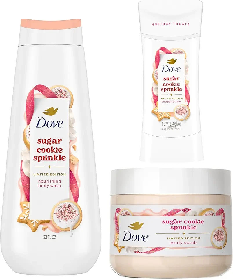 Limited Edition Holiday Treats Mixed 3 Count Sugar Cookie Sprinkle Value Pack for Hydrated & Soft Skin