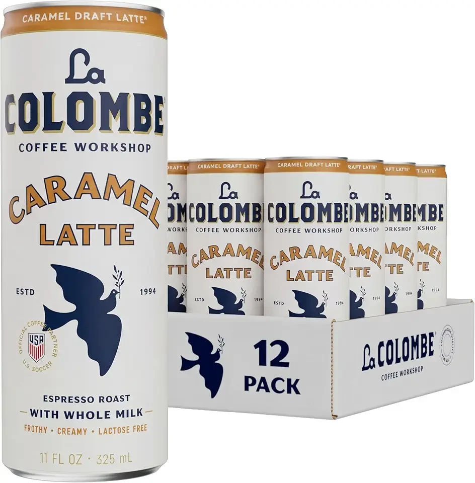 Coffee, Caramel Draft Latte, 11 fl oz Cans (Pack of 12), Coffeehouse Quality Cold Brew, Specialty Grade Coffee Beans, Ready-to-Drink On-the-Go