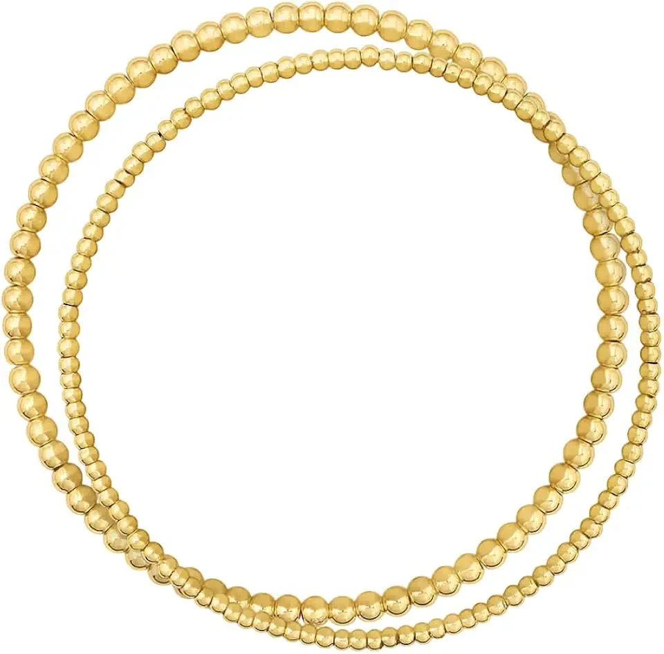 Poppy Gold Bracelet Set - 18k Gold-Plated Brass - Luxurious and Durable Finish - Stackable for Dynamic Style - Perfect for Gifting