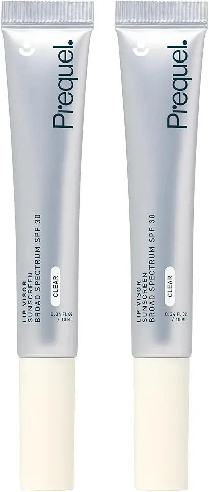 Prequel Skin Lip Visor, Clear Lip Balm with SPF 30 PA+++. Mint Flavored with Non-Sticky Finish – Moisturizing Semi Gloss Balm Sunscreen for Daily Use - 2 Pack