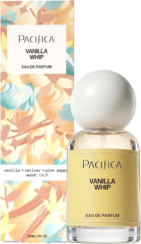 Pacifica Vanilla Whip Eau de Parfum; Sweet Gourmand Perfume for Women Spray | Warm Sugar Almond Bergamot Fragrance, Long Lasting | Botanical Clean Mood Perfume | Vegan, Cruelty-Free, Paraben-Free 1oz