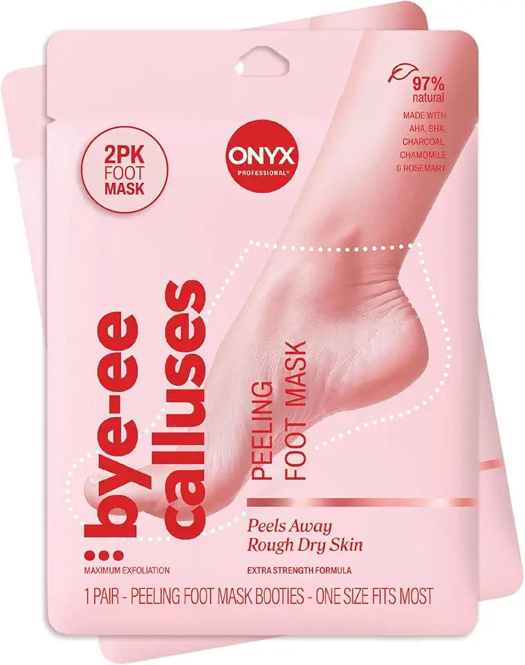 Onyx Professional Foot Peel Mask Callus Remover, 2 pack - Dead Skin Remover, Foot Exfoliator, Cracked Heel Treatment, Peeling Callus Removing Foot Mask Pedicure Kit For Smooth Soft Healthy Feet
