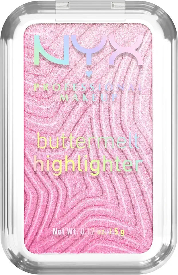 Buttermelt Highlighter, Powder Highlighter Makeup, With Up to 12H Wear and High Impact Glow - 15 U Butta Werk (Frosty Pink)