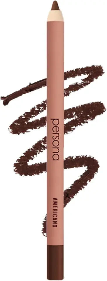 PERSONA Americano Lip Liner Pencil | Creamy Long-Wear Matte with Jojoba Oil | Easy to Apply | Defines & Contours Lips | Vegan, Cruelty-Free | Sharpenable | Made in USA