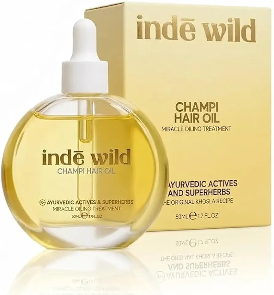 inde wild Champi Hair Oil (50 ml) | With Rosemary, Brahmi, Amla & Bhringraj | Ayurvedic Scalp & Hair Strengthening Formula