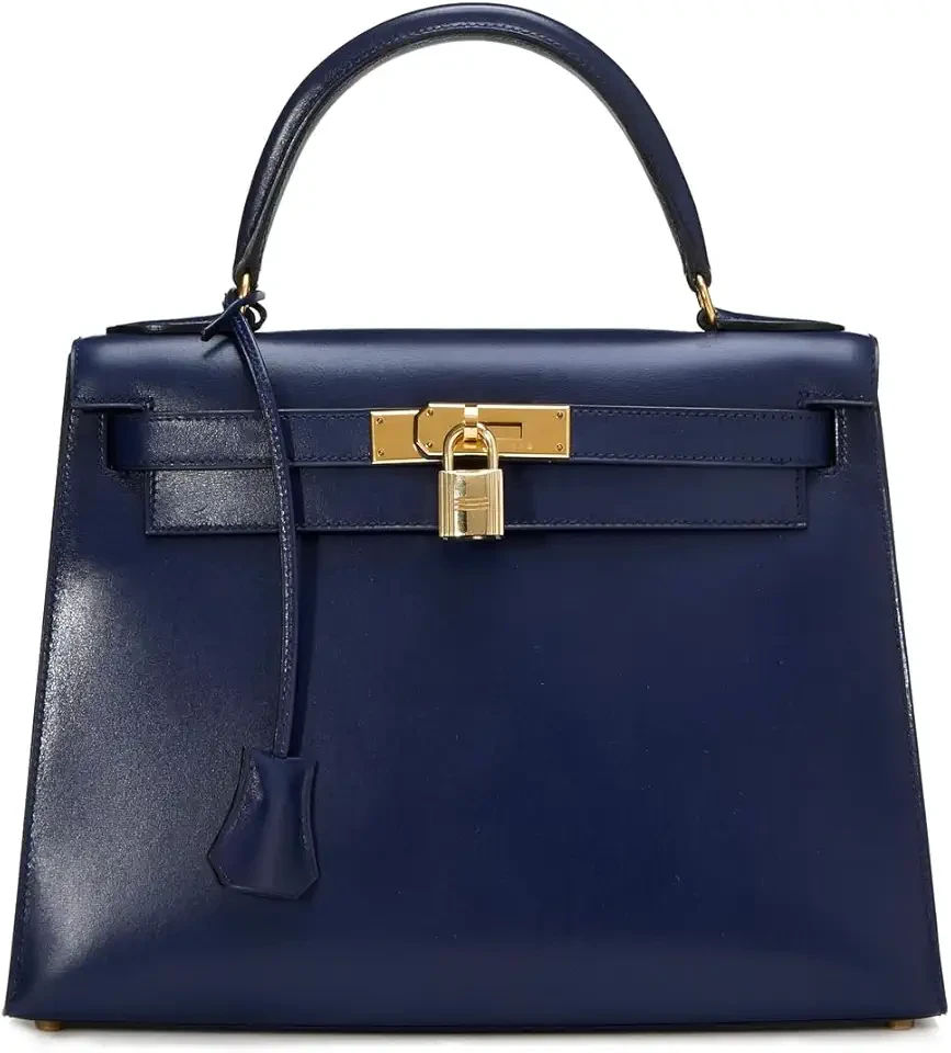 What Goes Around Comes Around Women's Pre-Loved Hermes Blue Box Kelly 28 Satchel
