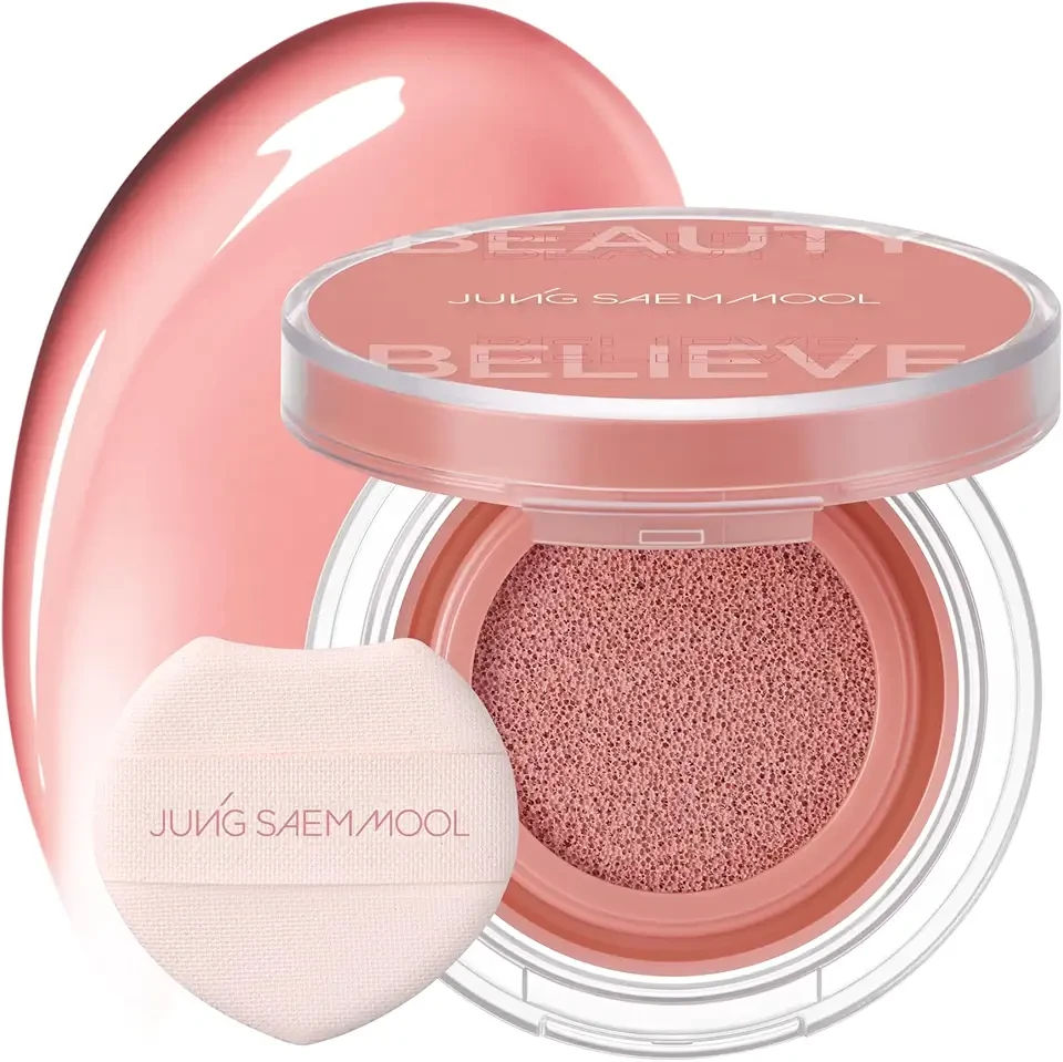 Artist Cushion Blush | Easy to Blend with Puff, Buildable Liquid Blush for Cheeks with a Natural & Dewy Finish, Korean Makeup (Dewy | Coral Halo)