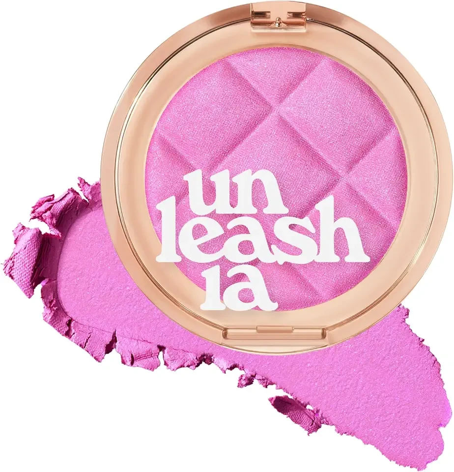 UNLEASHIA Dough Dough Waffle Blush Blush, Pressable Bouncy Jelly Texture, Cream-to-Powder Blush with Shimmer, Lightweight & Long-Lasting, Glowy Radiant Cheeks (No.2 Icy Berry)