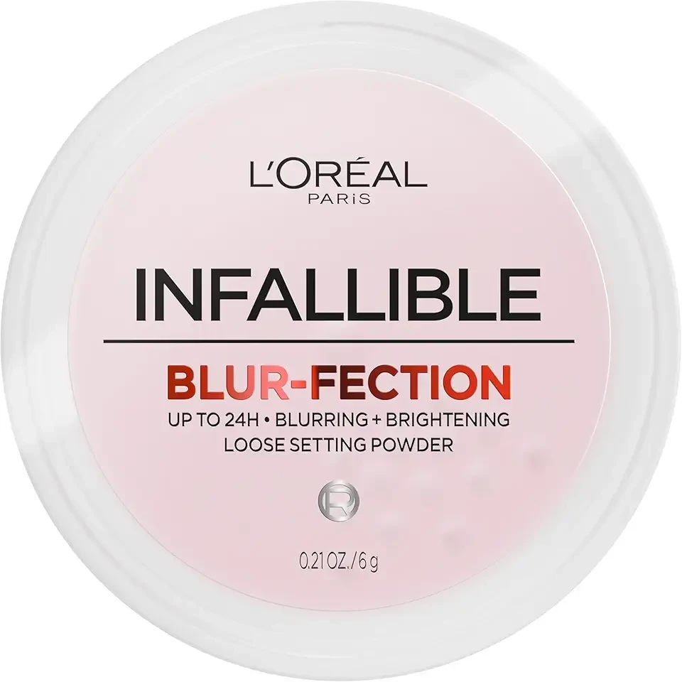 Infallible Blur-fection Longwear Loose Setting Powder, Blurring Face Powder With Up to 24HRs of Wear, Brightening Light Pink, 1 Kit