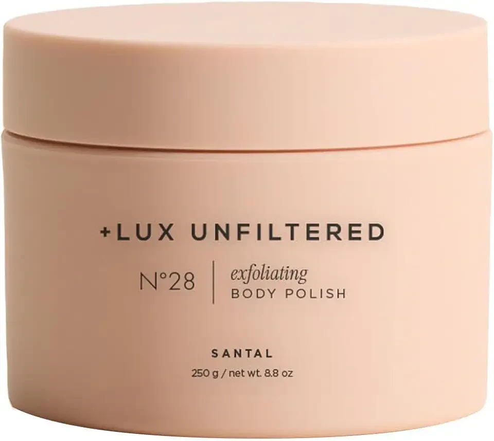 N°28 Exfoliating Body Polish in Santal - Exfoliating Body Scrub with Shea Butter, Passion Fruit Oil, & Vitamin E - Hydrating & Moisturizing Sugar Scrub - Vegan & Cruelty Free