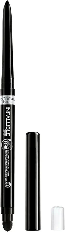 Infallible Grip Mechanical Gel Eyeliner Pencil, Smudge-Resistant, Waterproof Eye Makeup with Up to 36HR Wear, Intense Black, 0.01 Oz