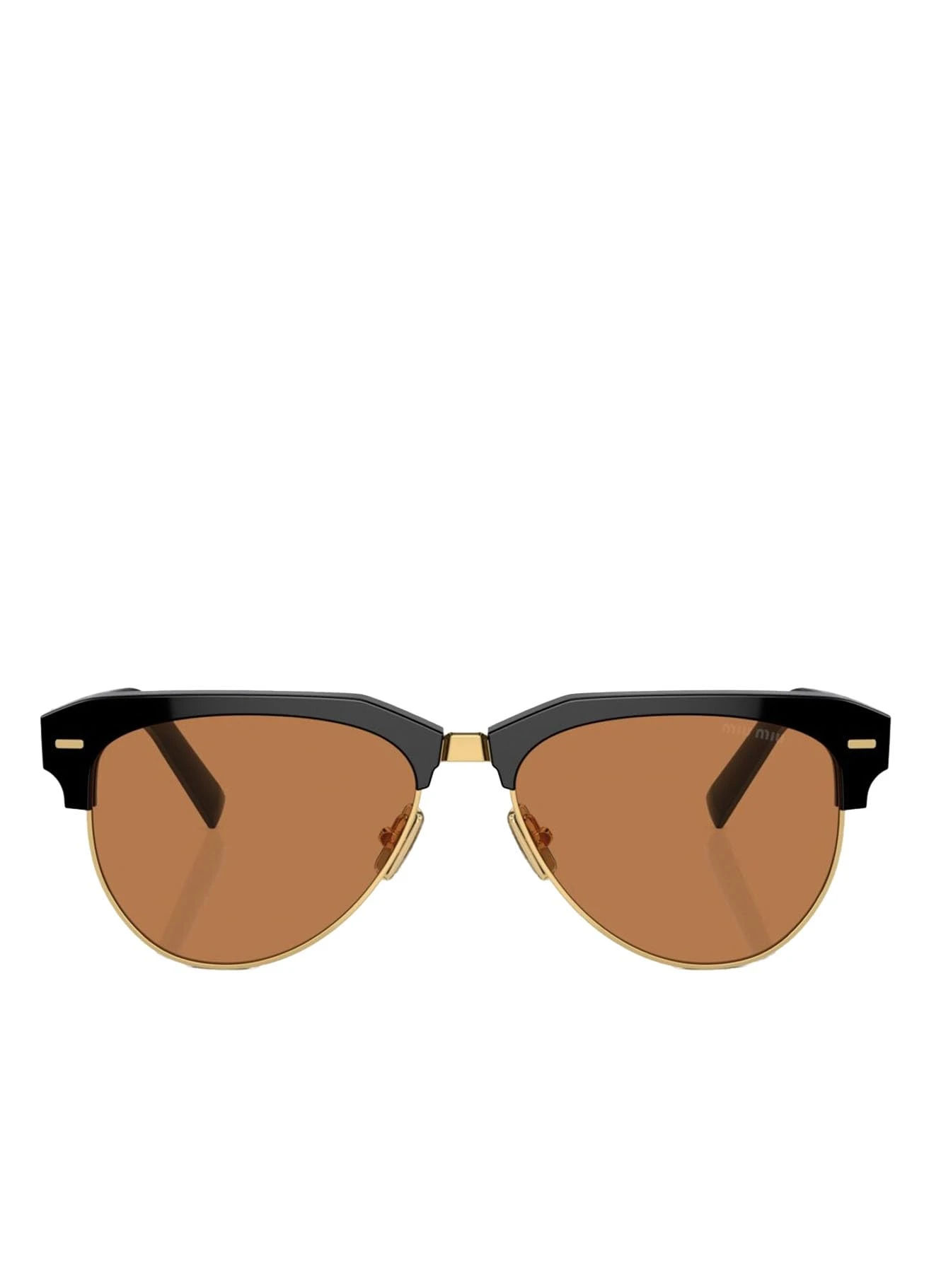 Miu Miu Women's Designer Aviator Sunglasses, Brown Lenses
