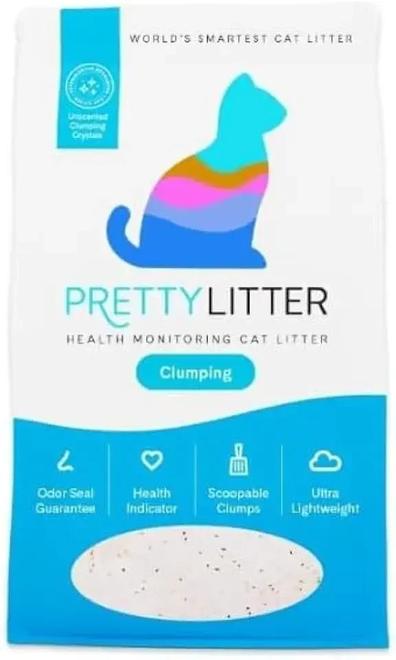 Pack of 1 Pretty~Litter Clumping Health Monitoring Cat Litter, Unscented Silica Gel Crystals with Color-Changing pH Indicator & Advanced Odor Control ~ 10 lb Bag