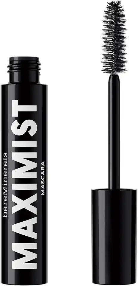 bareMinerals Maximist Phyto-Fiber Volumizing Black Mascara for Visibly Thicker Lashes, All-Day Wear, Waterproof Mascara Black, Vegan