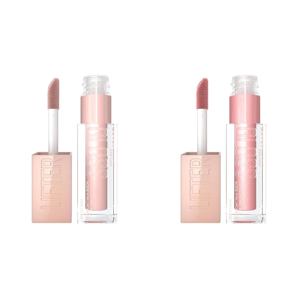 Maybelline Lifter Gloss & Lifter Gloss, Hydrating Lip Gloss with Hyaluronic Acid, High Shine for Plumper Looking Lips, Opal, Pink Neutral, 0.18 Ounce