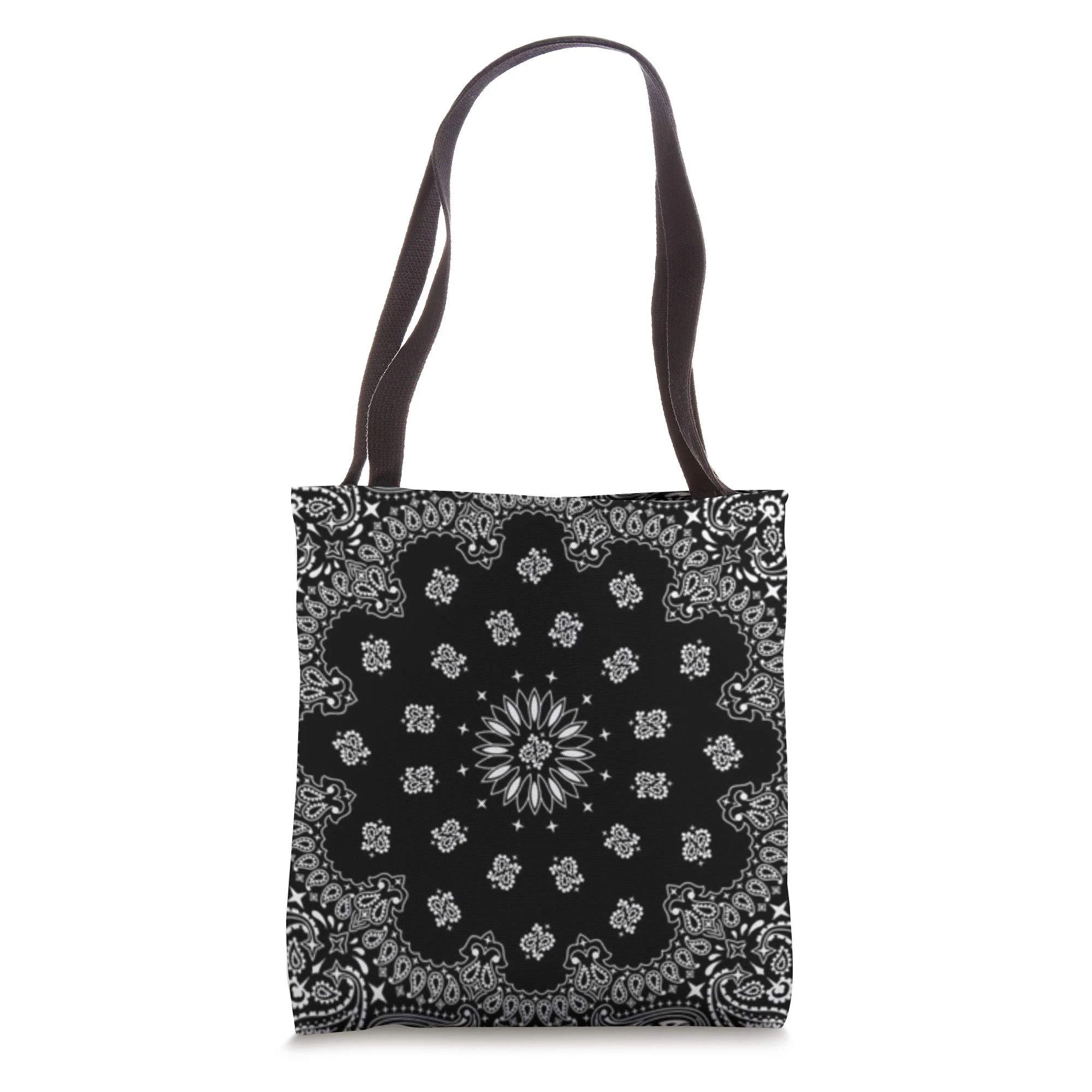 Classic Black White Bandana Tote Bag
