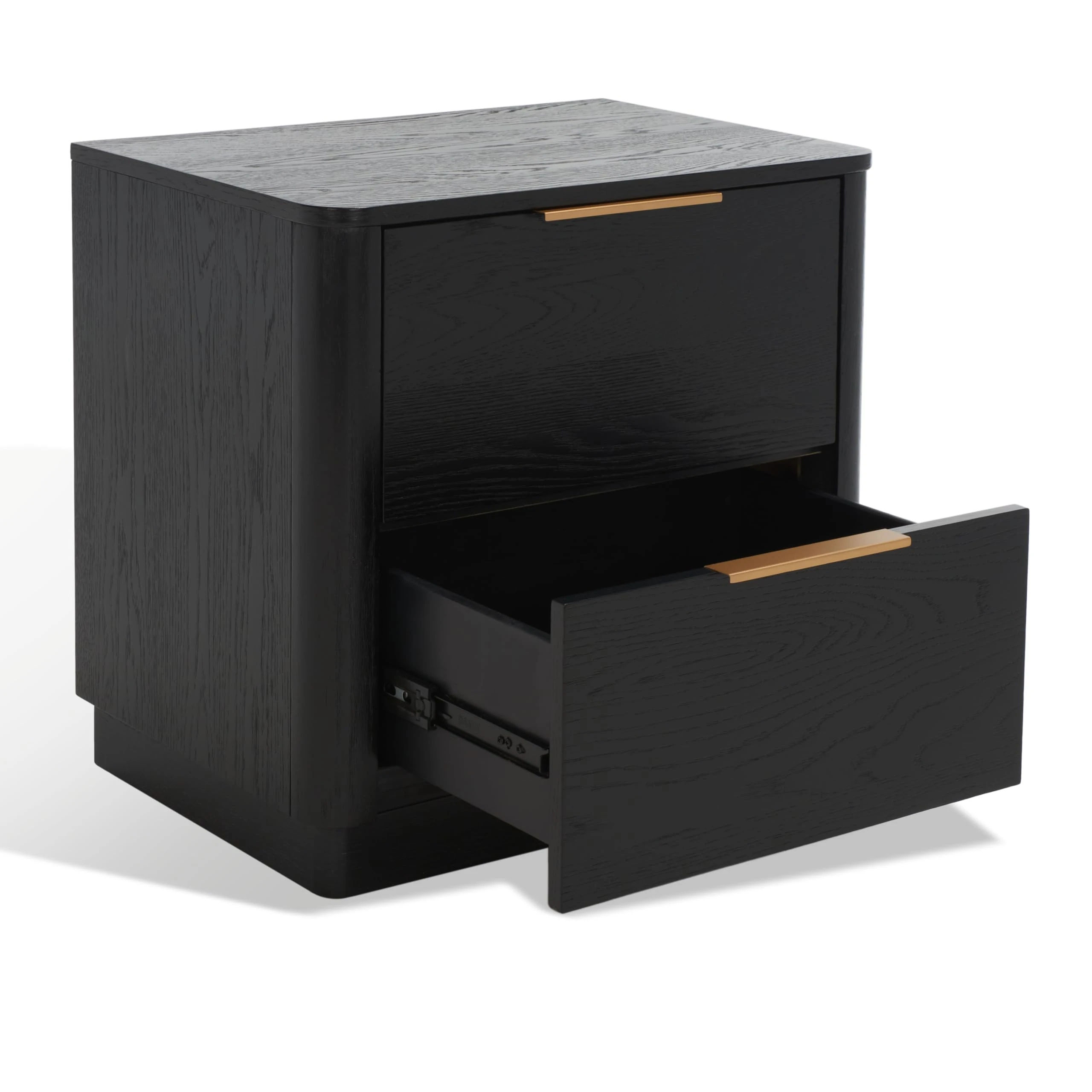 SAFAVIEH Couture Collection Gabrietta Black 2-Drawer Nightstand (Fully Assembled)