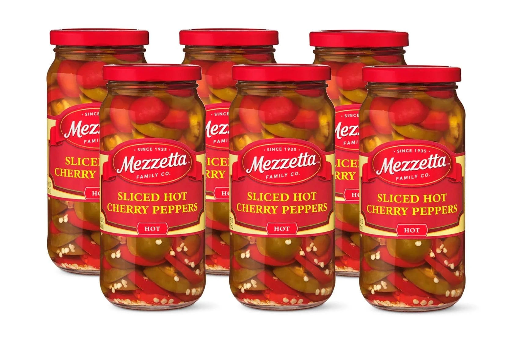 Mezzetta Sliced Golden Greek Peperoncini Peppers - Mildly Piquant Fruity Flavor - Imported from Peloponnese Greece - Add Crunch to Sandwiches, Meats, BBQ - Gluten Free, Koscher, Keto - 16 fl. OZ Jar - Pack of 2