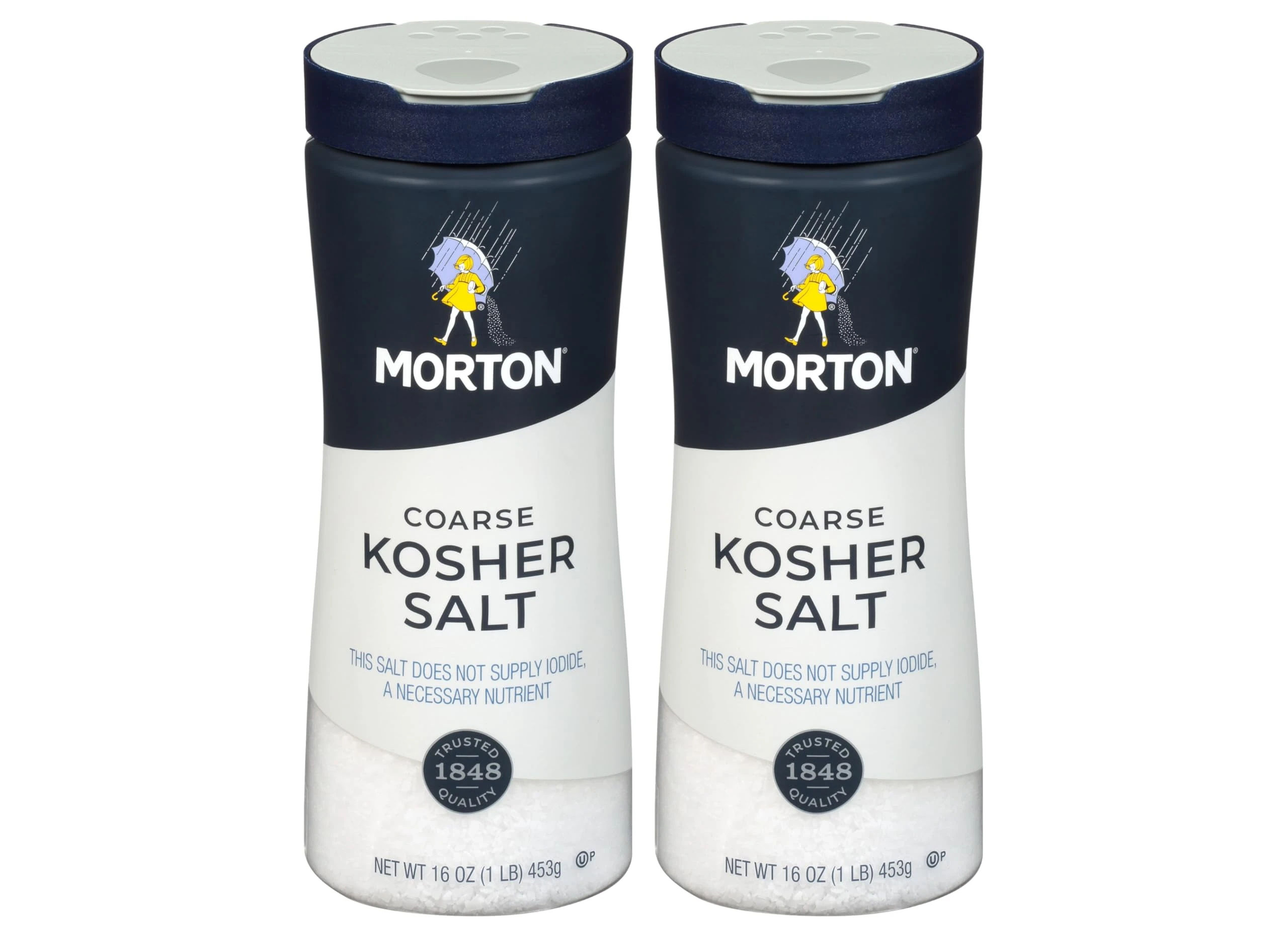 Morton Salt Coarse Kosher Bottle, Kosher Salt Coarse, 1Lb, 2 Pack