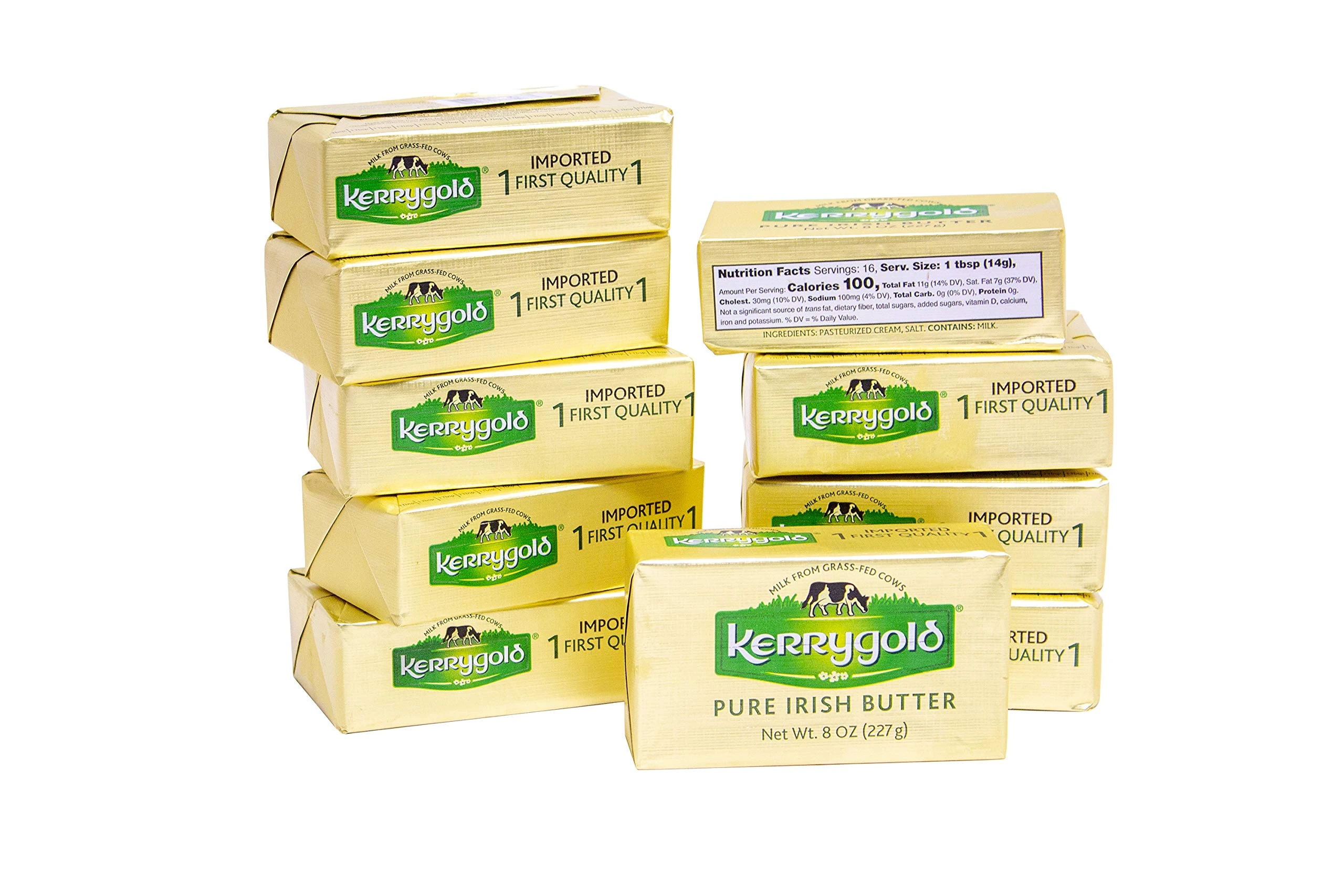 Kerrygold Salted Butter, 8 Oz Foil Pack (Pack Of 10)