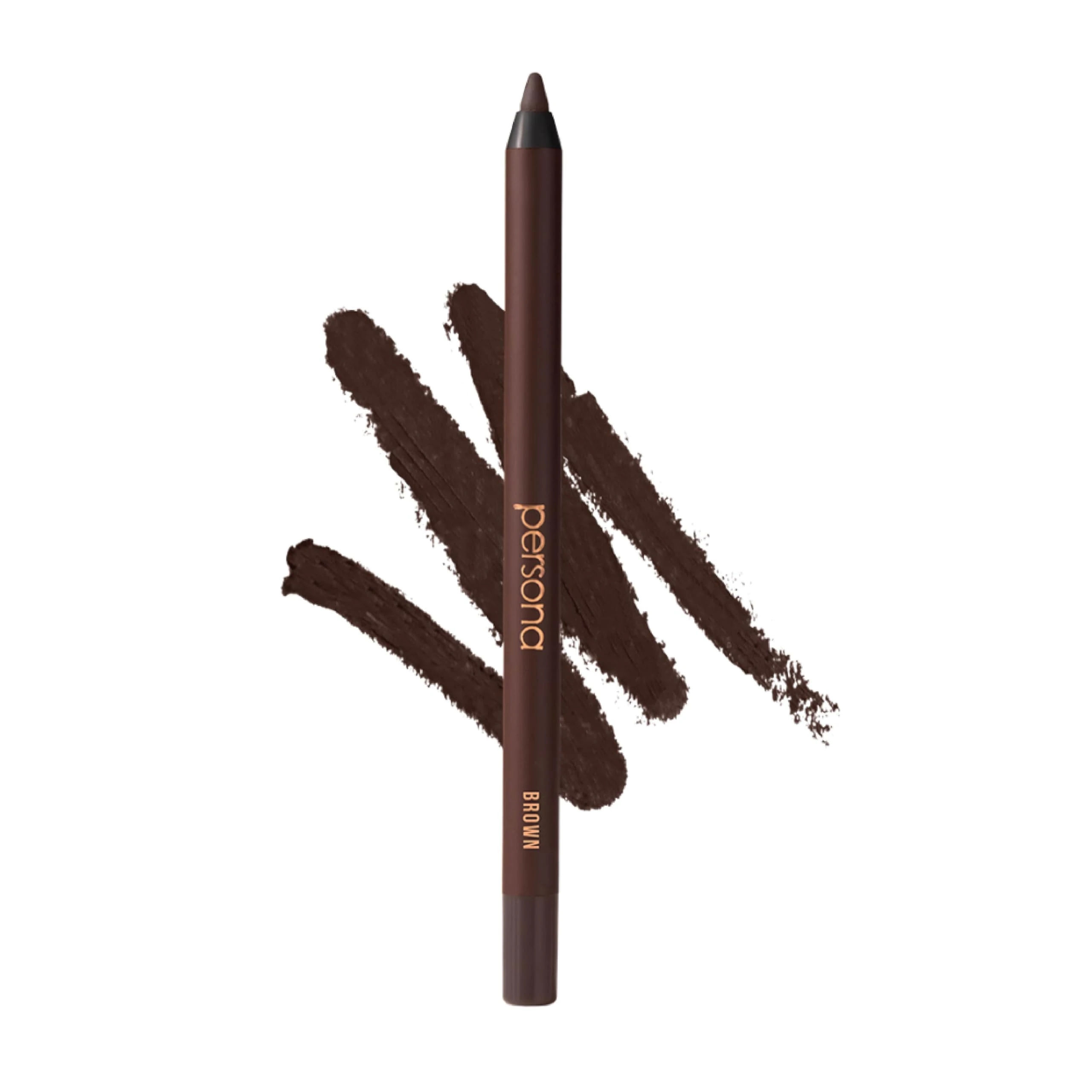 PERSONA 24HR Brown Waterproof Eyeliner Pencil | Creamy, Smudgeable Pencil for Lash Line & Waterline | All-Day to All-Night Wear | Vegan, Cruelty-Free, Paraben-Free | Made in USA