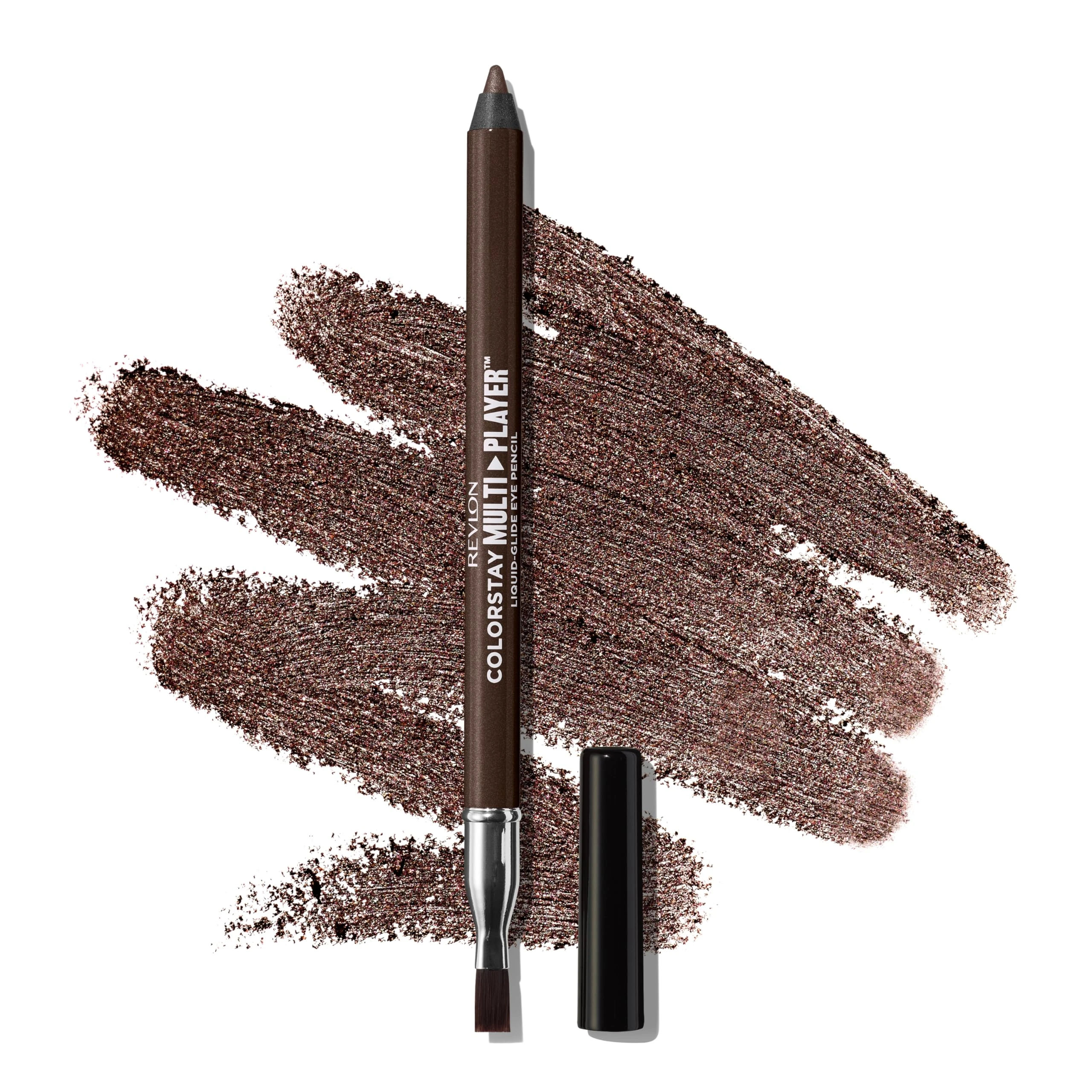 REVLON ColorStay Multiplayer Liquid-Glide Eye Pencil, Multi-Use Makeup With Blending Brush, Blends Then Sets, Creamy Texture, Waterproof, Smudge-proof, Longwearing, 402 High Stakes, 0.03 Oz