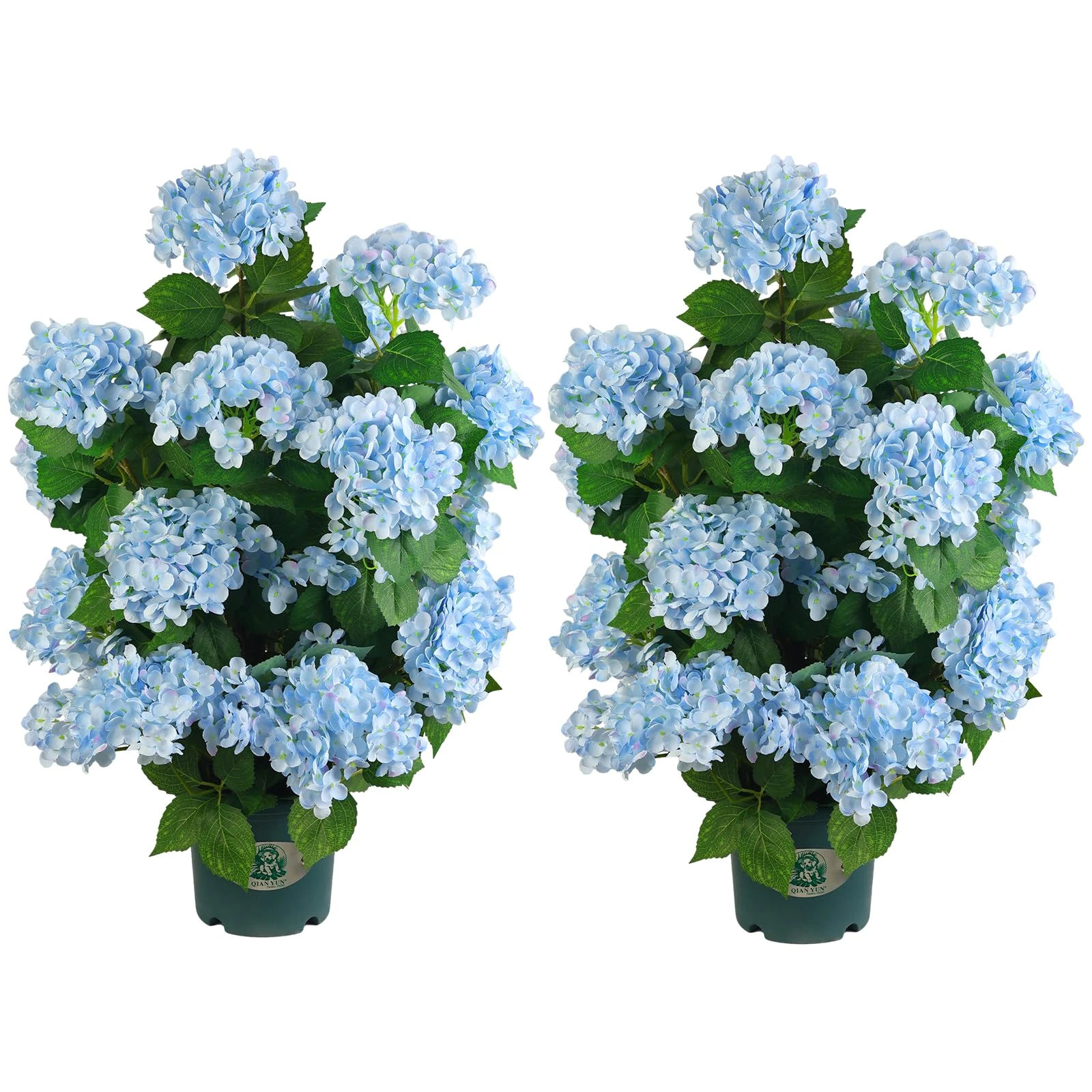 Faux Hydrangea Tree 30" Tall (2 Pack), Artificial Hydrangea Plant in Pot with Blue Flowers, Realistic Hydrangea Tree for Indoor Outdoor Porch, Patio, Home Decor