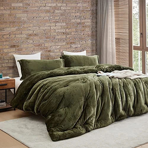 Byourbed Thicker Than Thick - Coma Inducer® Oversized Queen Comforter Set - Standard Plush Filling - Winter Moss