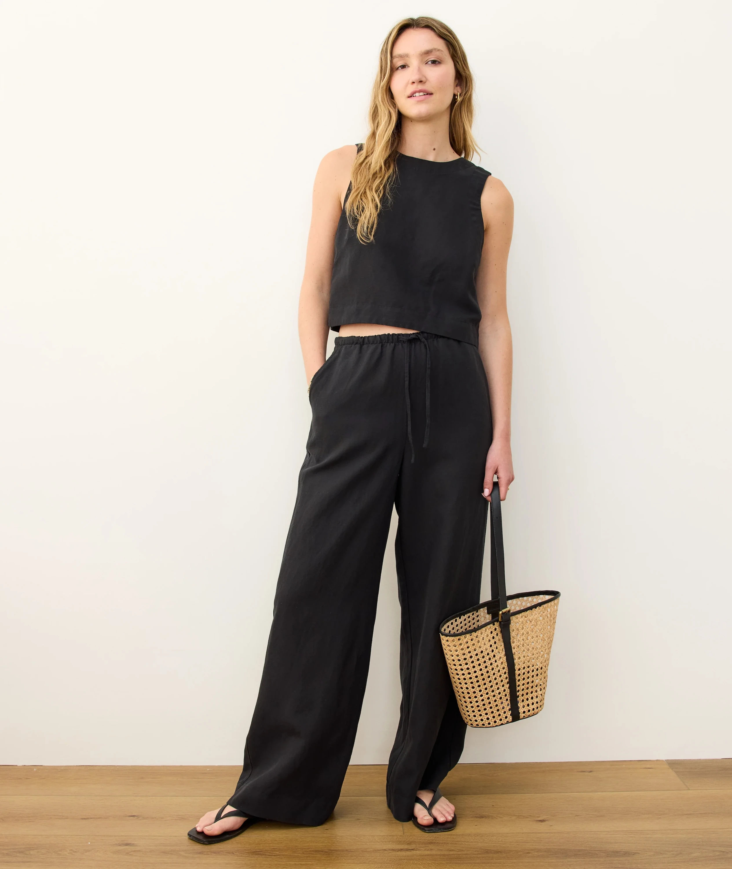 Marine Layer Linen Blend Wide Leg Pants