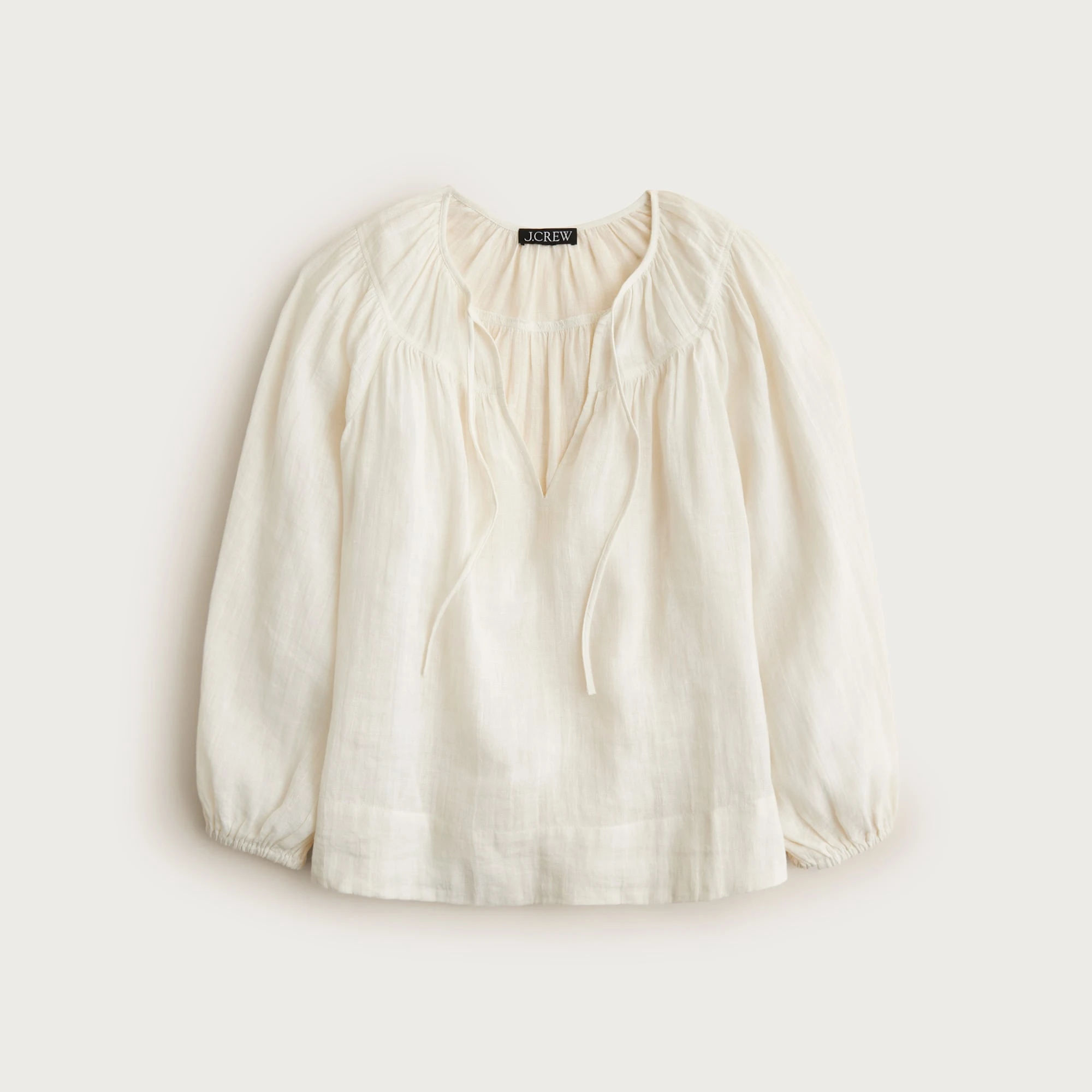 Long-sleeve tunic top in Hampton linen-blend