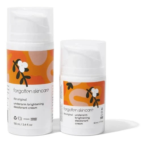 Forgotten Skincare Underarm Brightening Deodorant Cream 2-Pack - Skincare Bundle for Dark Underarms, Odor Care & Ingrown Hair Support with Vitamin C & Salicylic Acid for Women & Men
