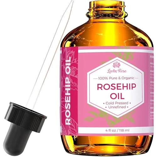 Leven Rose Pure Rosehip Oil for Face Organic Cold Pressed 4 oz - Rose Hip Seed Oil, Unrefined for Nighttime Face Moisturizer for Hair, Skin & Nails