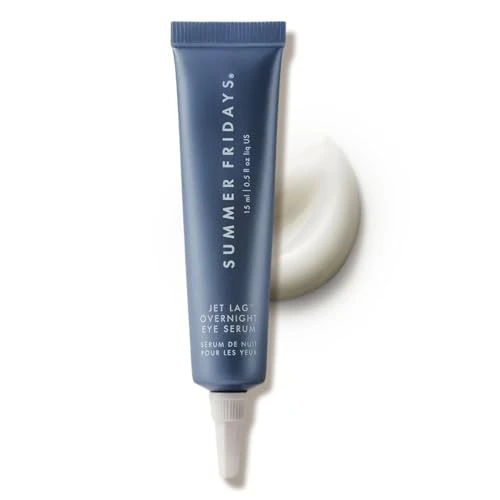 Summer Fridays Jet Lag Overnight Eye Serum - Nourishing Undereye Treatment for Dark Circles - Helps to Hydrate, Smooth, Firm & Depuff - Enriched with Glycerin to Lock in Moisture (0.5 Fl Oz)