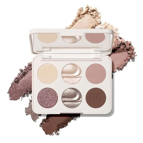 Morphe ChromaPlus 6-Pan Eyeshadow Palette - High Pigment Eye Makeup with Shimmer, Matte & Metallic Eye Shadow - Neutral Eyeshadow Makeup Collection for All-Day Wear - Rich Glitch (0.26 oz)